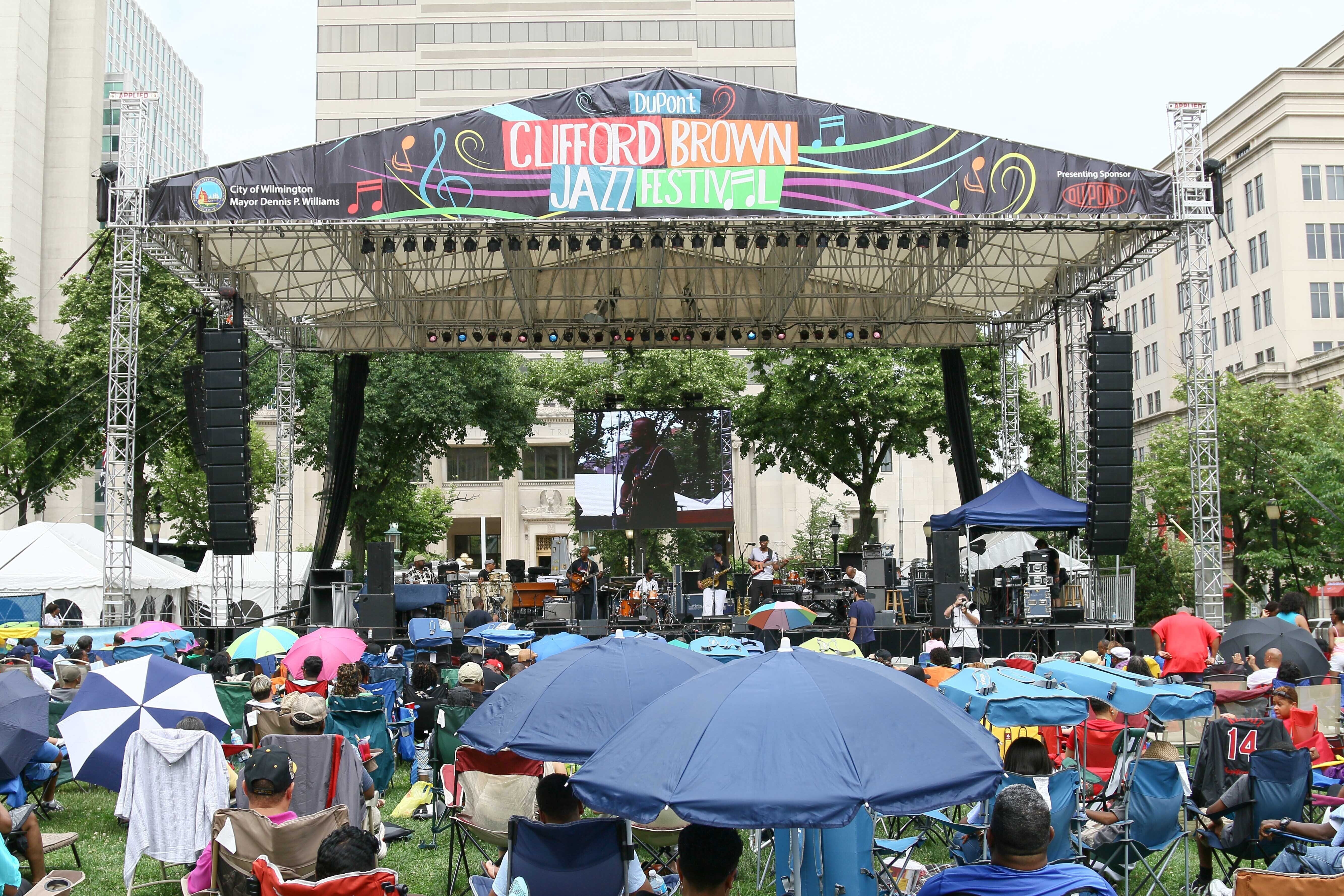 Aniya Jazz performs in front of a large crowd on the last day of the 26th annual duPont Clifford Brown Jazz Festival