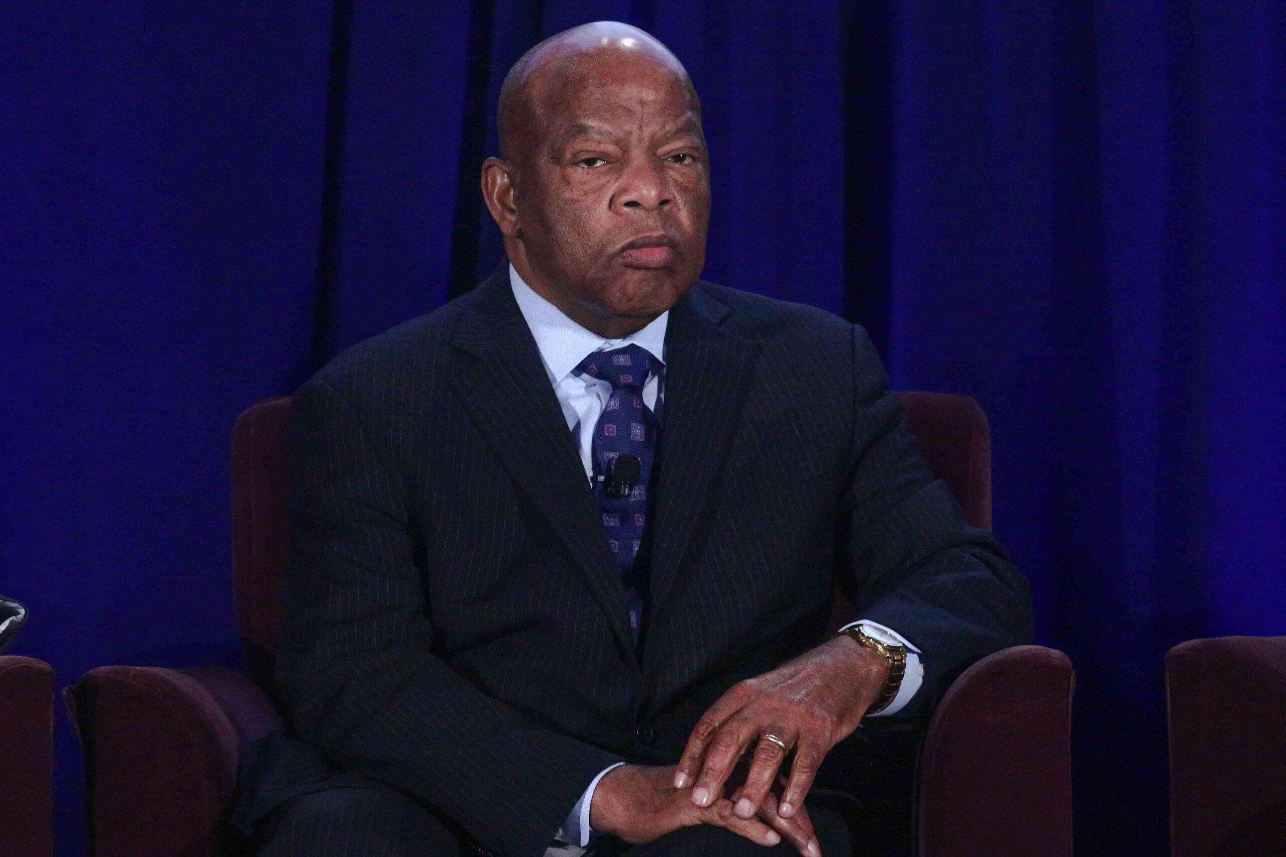 Civil rights icon and United States Congressman John Lewis listens to a question.