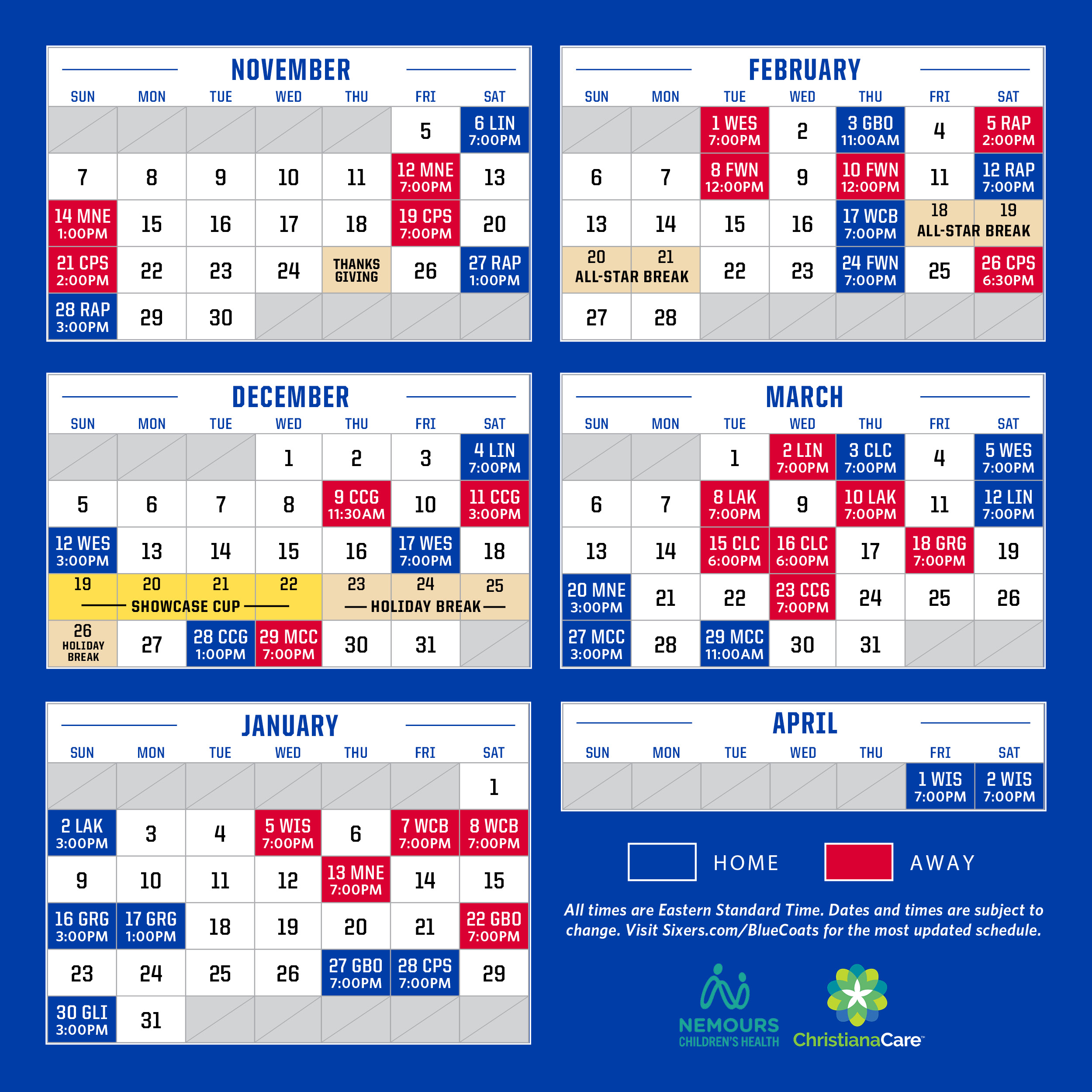 Delaware Blue Coats release G League regular season schedule